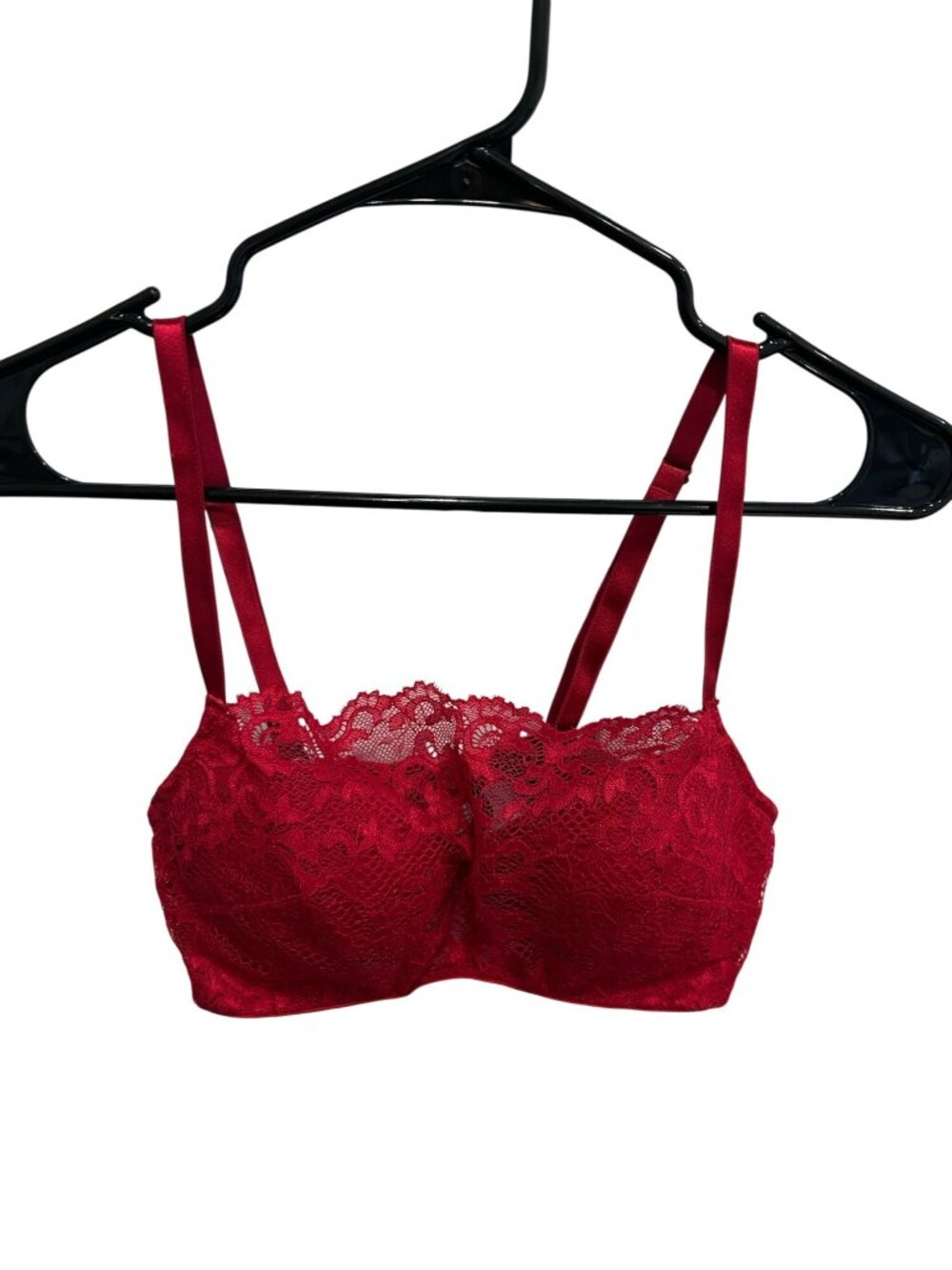 Soma 34B Red Lace Underwire Bra Adjustable Straps Romanticcore